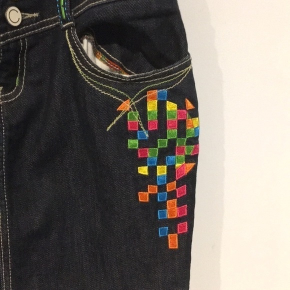 COOGI Jeans Vintage 90s Dark Denim overall skirt - Picture 3 of 9